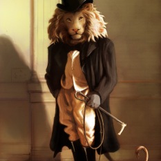 Lion with a Top Hat (Oatley Academy) - digital painting, 2014